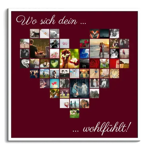 Fotocollage erstellen als Herz mit vielen Bildern