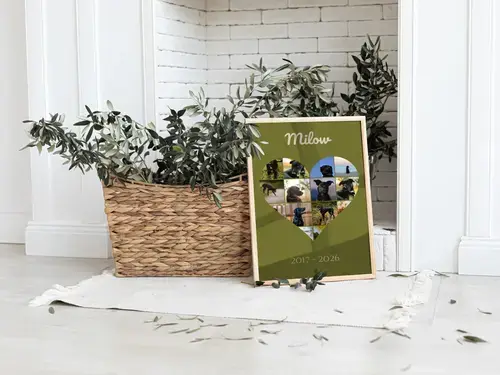 Trauer-Fotocollage Hund – mit optionalem Text