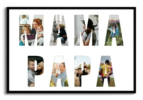 Foto-Collagen Mama/Papa/Oma/Opa - Fotos als Text