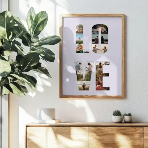 Fotocollage „LOVE“ mit persönlichen Bildern