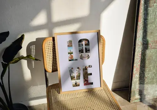Fotocollage „LOVE“ mit persönlichen Bildern