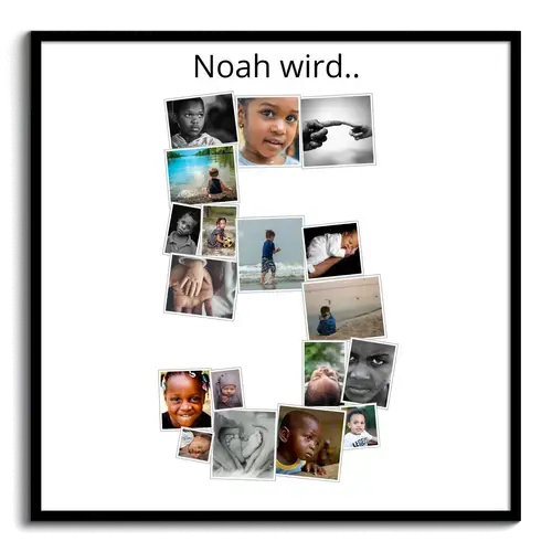 Fotocollage Zahl "5" - Einzigartige Geschenkidee! Fotocollage Zahl "5" - Einzigartige Geschenkidee!