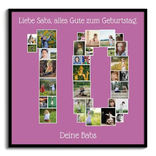 Fotocollage "10" erstellen. Aus bis zu 100 Bildern für besondere Anlässe! Fotocollage "10" erstellen. Aus bis zu 100 Bildern für besondere Anlässe!