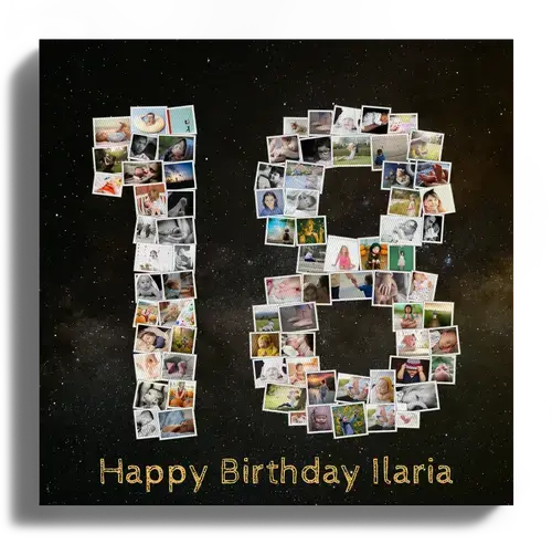 Fotocollage Zahl '18' – individuell gestaltbar