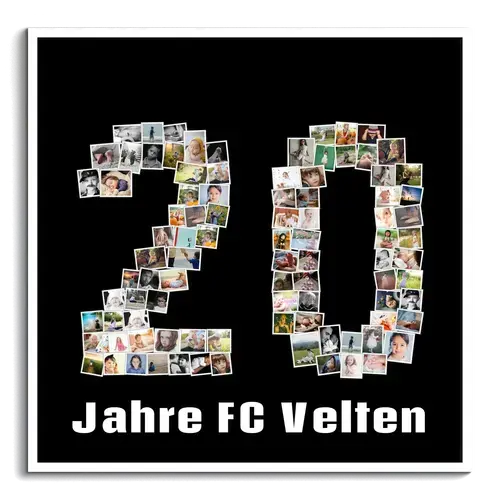 Fotocollage Zahl "20" erstellen. Als persönliches Geschenk!