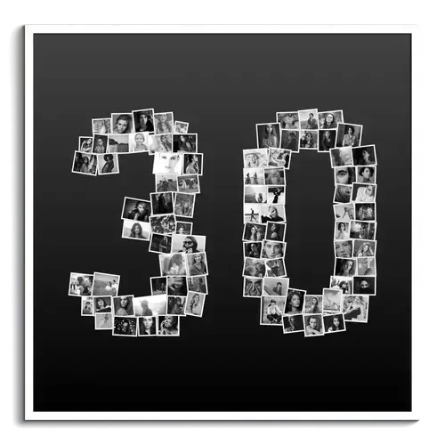 Fotocollage 30 Zahlen aus vielen Bildern