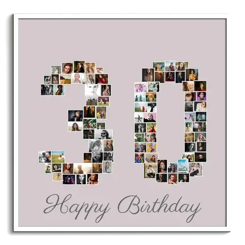 Fotocollage 30 Zahlen aus vielen Bildern