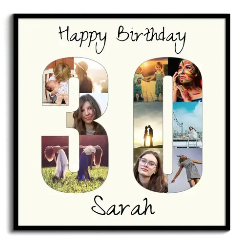 Fotocollage 30 Zahlen aus vielen Bildern