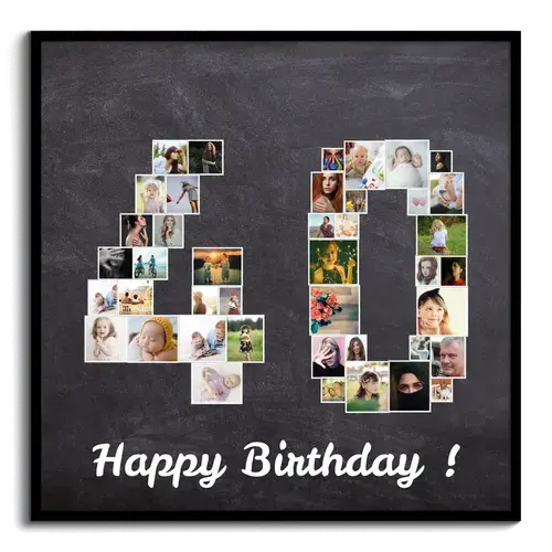 Fotocollage Zahl "40" – anpassbar & vielseitig