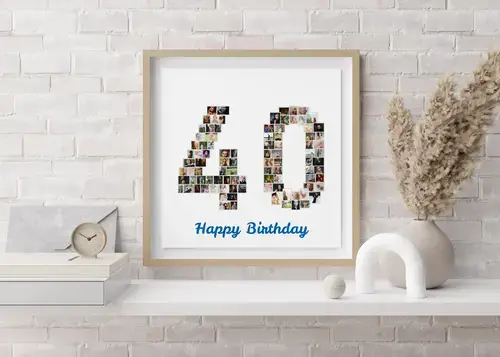 Fotocollage Zahl "40" – anpassbar & vielseitig