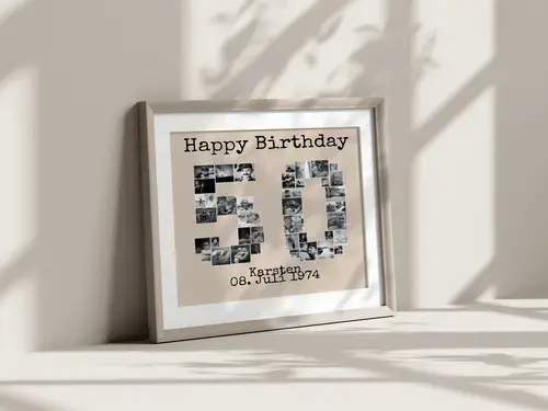 Zahlen-Fotocollage Poster als Download