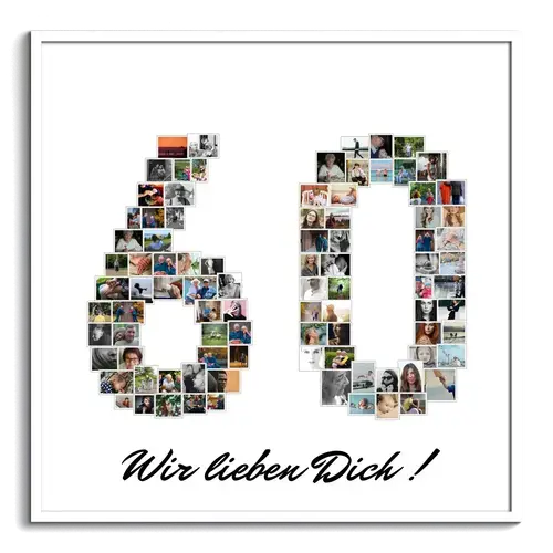 Fotocollage Zahl 60 - Verschenken und Feiern