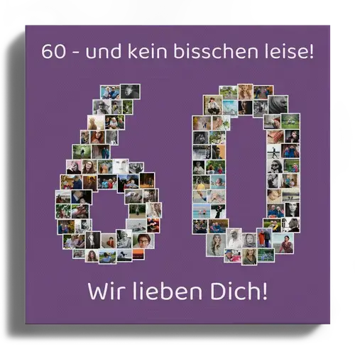 Fotocollage Zahl 60 - Verschenken und Feiern