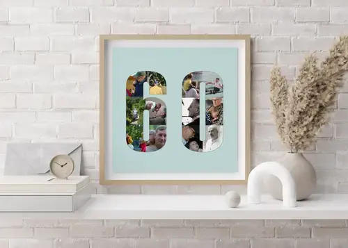 Fotocollage Zahl 60 - Verschenken und Feiern