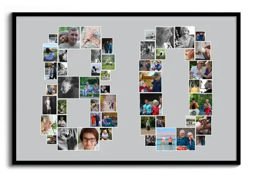 Fotocollage Zahl "80" erstellen - Perfektes Geschenk zum 80. Geburtstag & Jubiläen Fotocollage Zahl "80" erstellen - Perfektes Geschenk zum 80. Geburtstag & Jubiläen