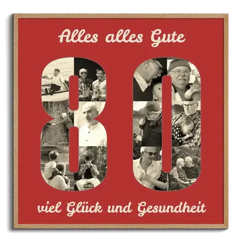 Fotocollage Zahl "80" erstellen - Perfektes Geschenk zum 80. Geburtstag & Jubiläen Fotocollage Zahl "80" erstellen - Perfektes Geschenk zum 80. Geburtstag & Jubiläen