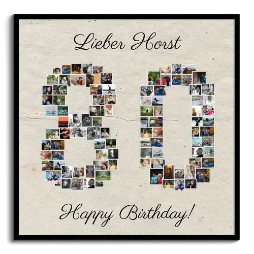 Fotocollage Zahl "80" erstellen - Perfektes Geschenk zum 80. Geburtstag & Jubiläen Fotocollage Zahl "80" erstellen - Perfektes Geschenk zum 80. Geburtstag & Jubiläen