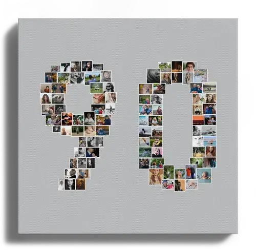 Fotocollage Zahl 90 - Individuell anpassbar