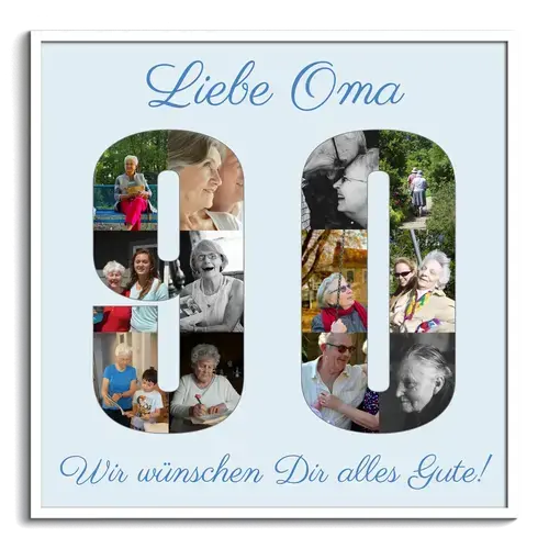 Fotocollage Zahl 90 - Individuell anpassbar