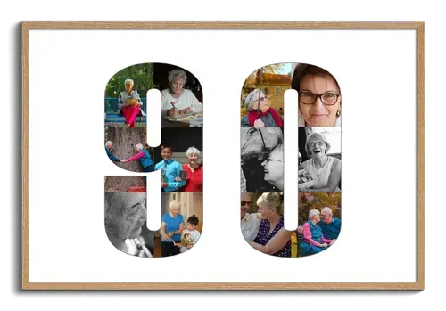 Fotocollage Zahl 90 - Individuell anpassbar