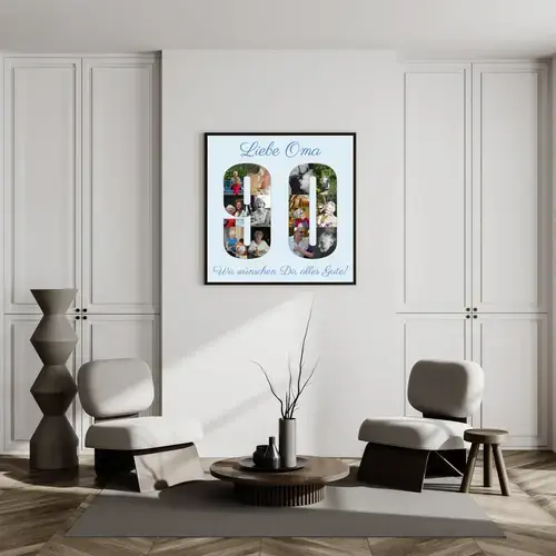 Fotocollage Zahl 90 - Individuell anpassbar