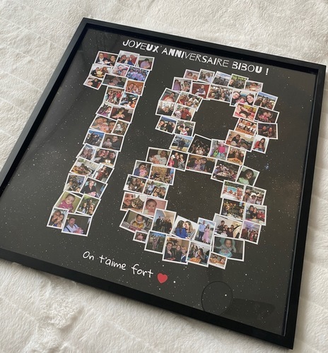 Kundenfoto von Sophie für Bewertung Druck Fotocollage Poster gerahmt (holz, schwarz) 50x50cm