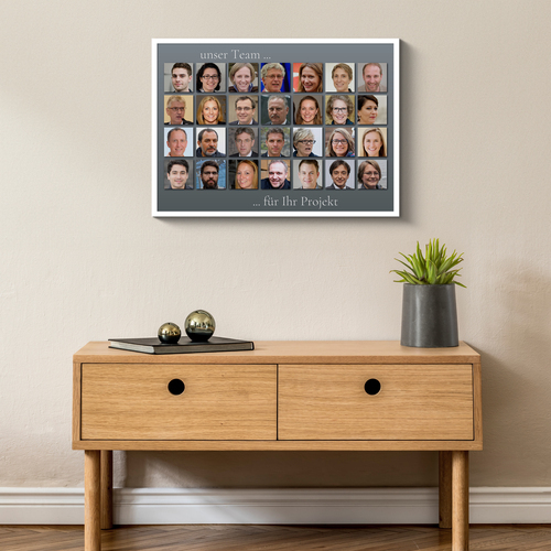 Fotocollage im klassischen Raster als Poster - Querformat 50x70cm