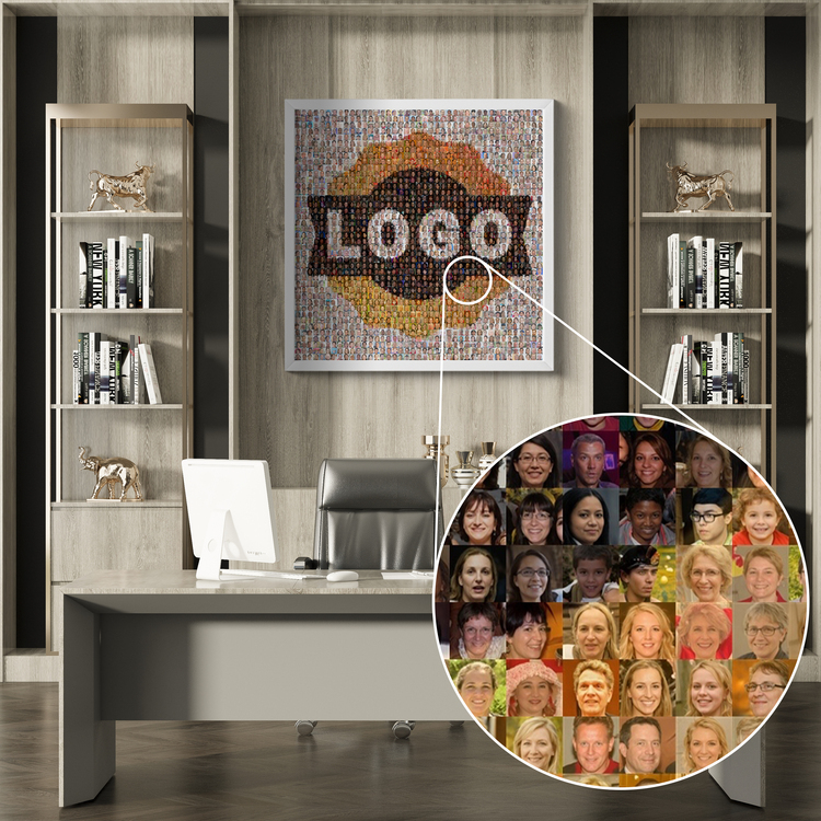 Individuelles Fotomosaik mit Firmenlogo