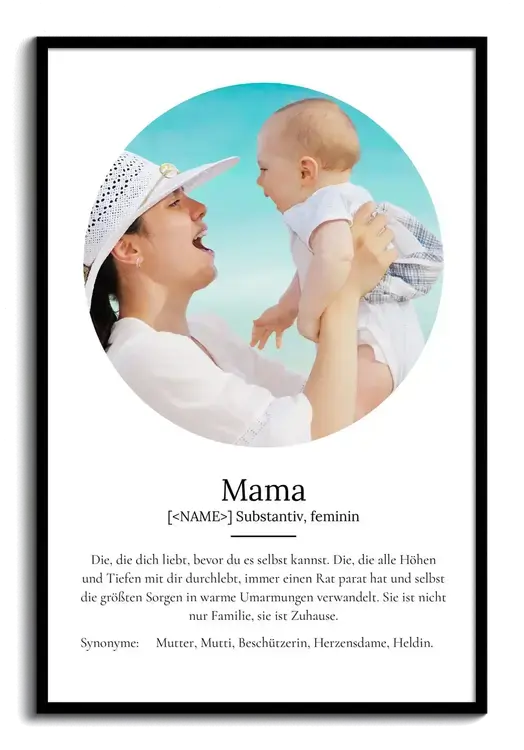 Definitionsposter "Mama" mit individuellem Foto(s)
