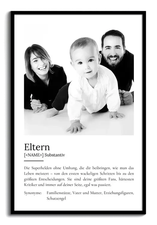 Definitionsposter Eltern personalisierbar