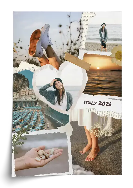 Scrapbook-Collage Urlaubserinnerungen