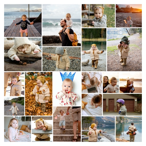 Collage von Kinder oder Baby Fotos aus dem Familienalbum