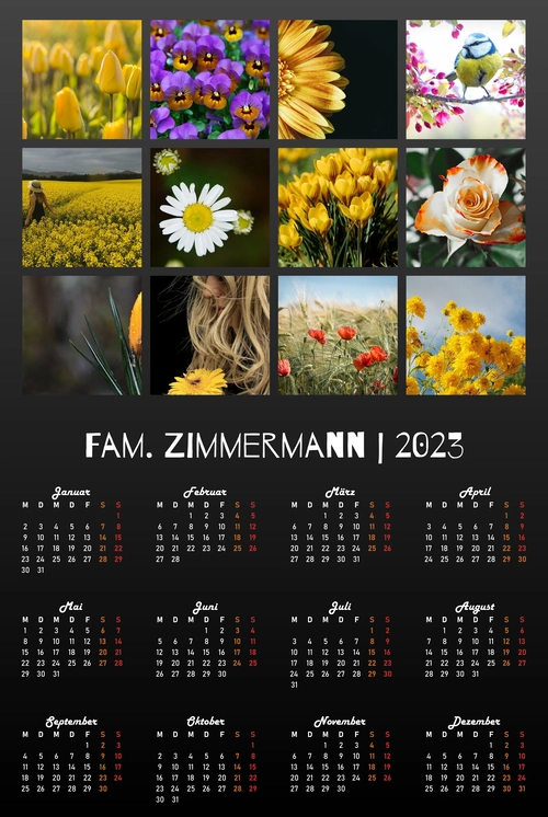 Fotokalender 2023 als Poster oder Leinwand mit Collage