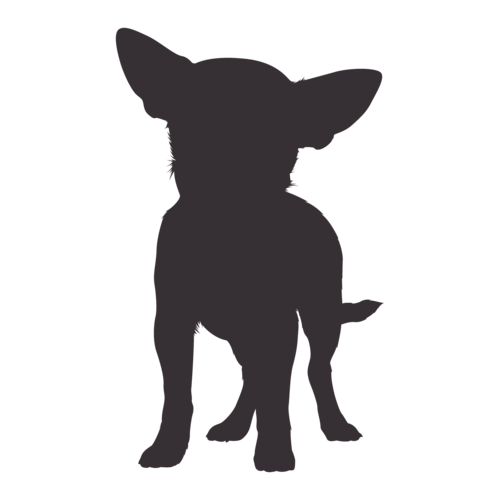 Hundesilhouette Chihuahua stehend